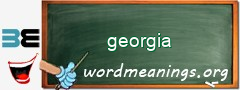 WordMeaning blackboard for georgia